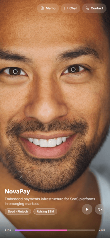 AI Pitch Card mobile view